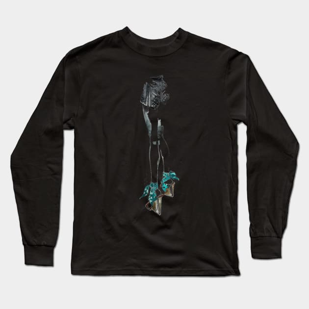 "Legs and Shoes"  Stylized Painting Graphic Long Sleeve T-Shirt by LGull2018